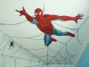 spiderman na zdi v dětském pokoji
